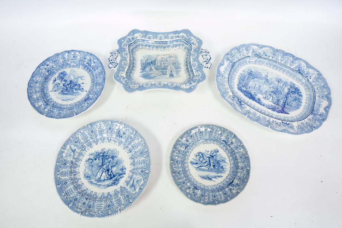 (5) GROUPING OF BLUE AND WHITE PORCELAIN (1 of 9)