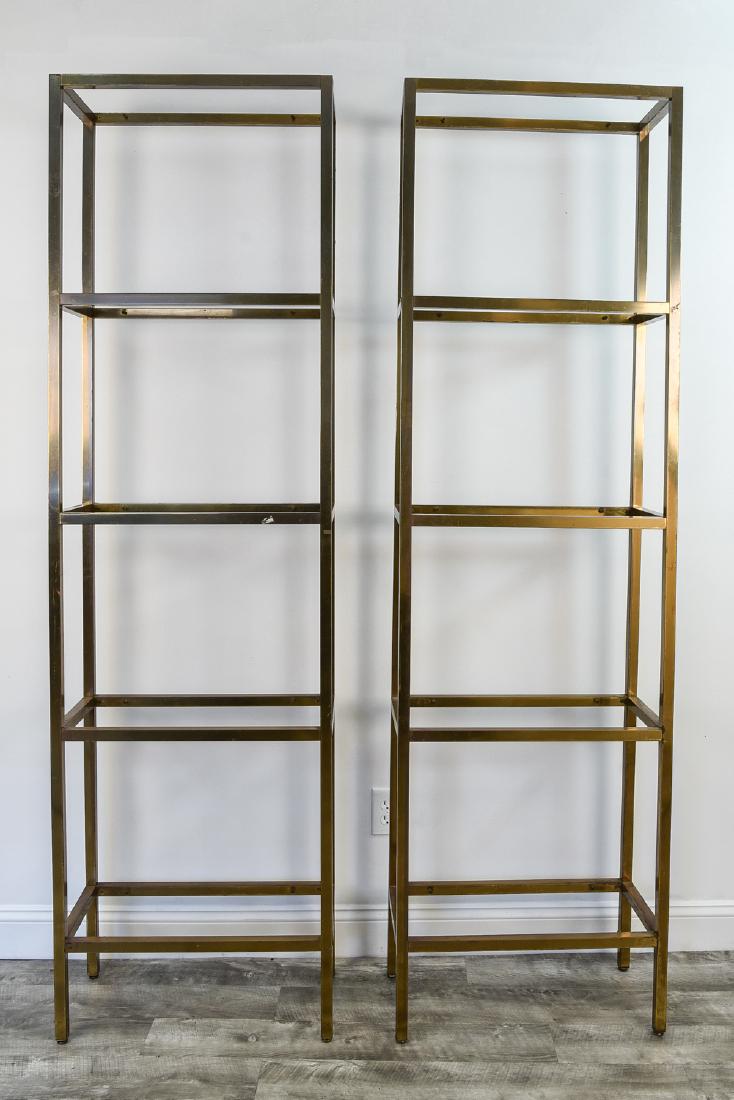 PAIR OF BRASS AND GLASS ETAGERES (1 of 10)