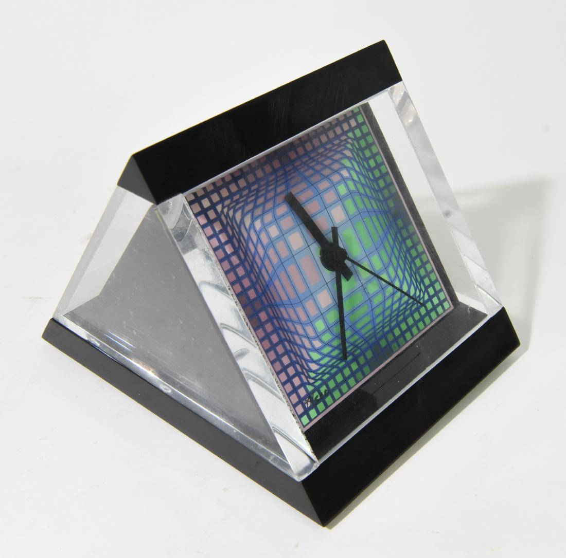 C. 1970'S VASARELY OP ART LUCITE CLOCK (1 of 9)