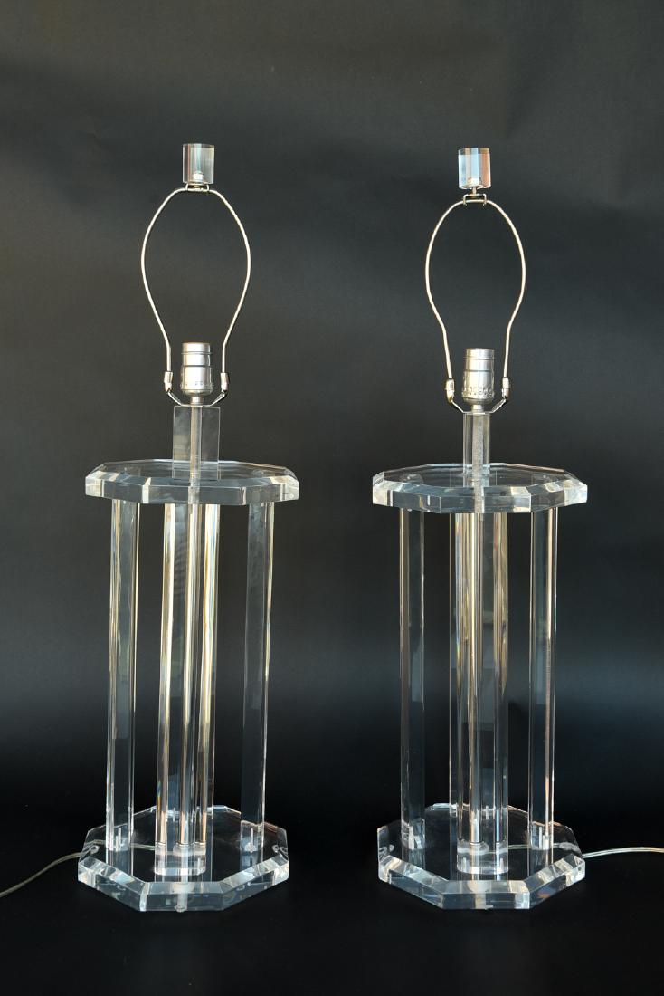 PAIR OF LUCITE LAMPS (1 of 9)