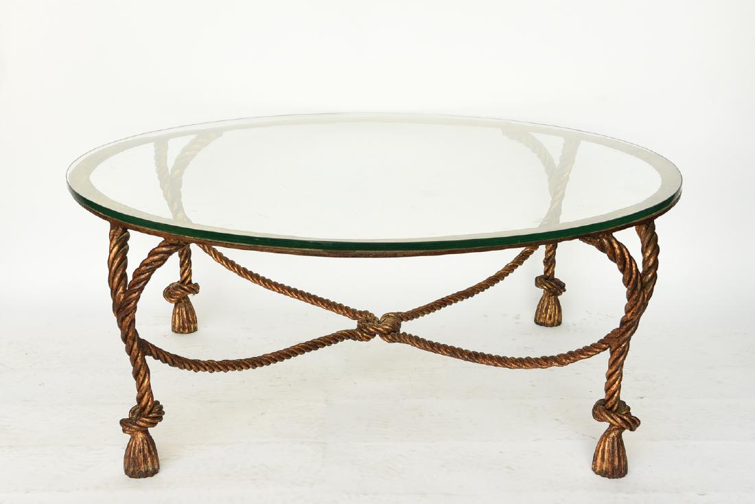 ROPE & TASSLE FORM HOLLYWOOD REGENCY TABLE (1 of 8)