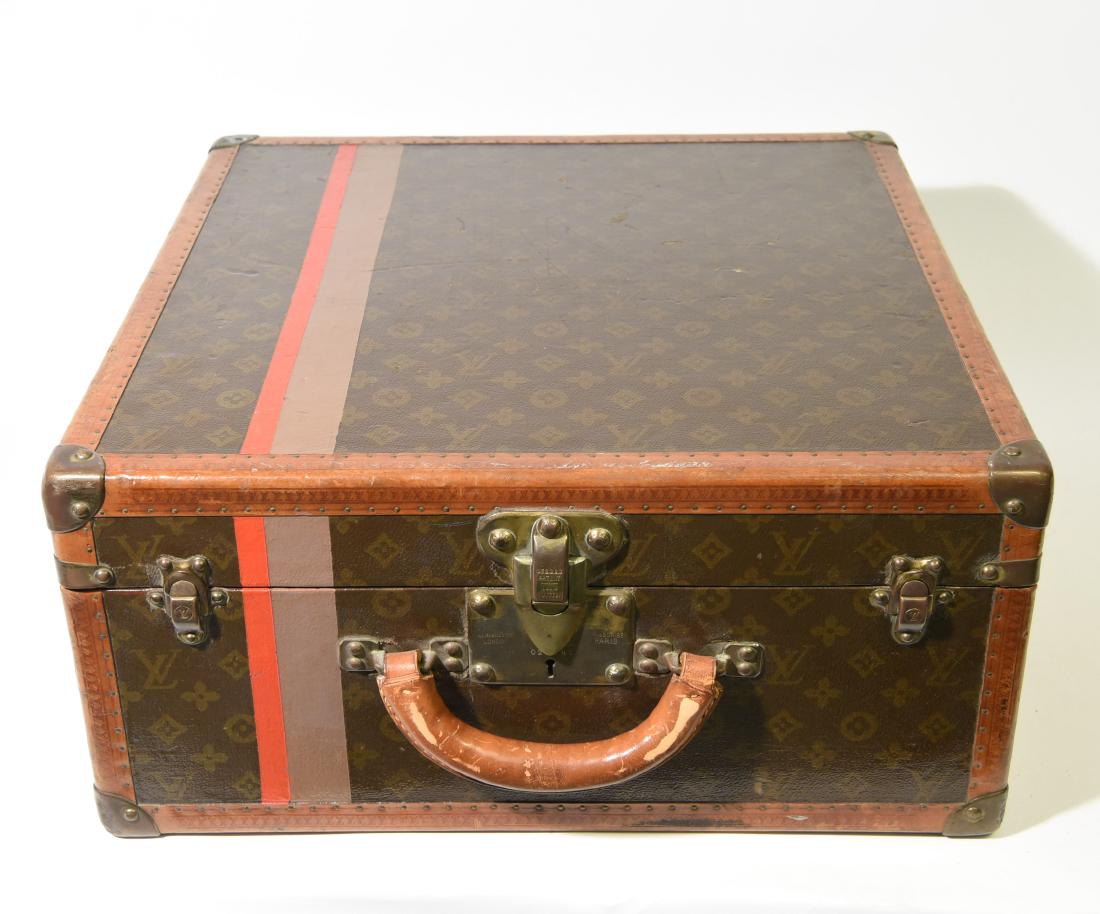 LOUIS VUITTON SQUARE SUITCASE W/ RED STRIPE (1 of 10)