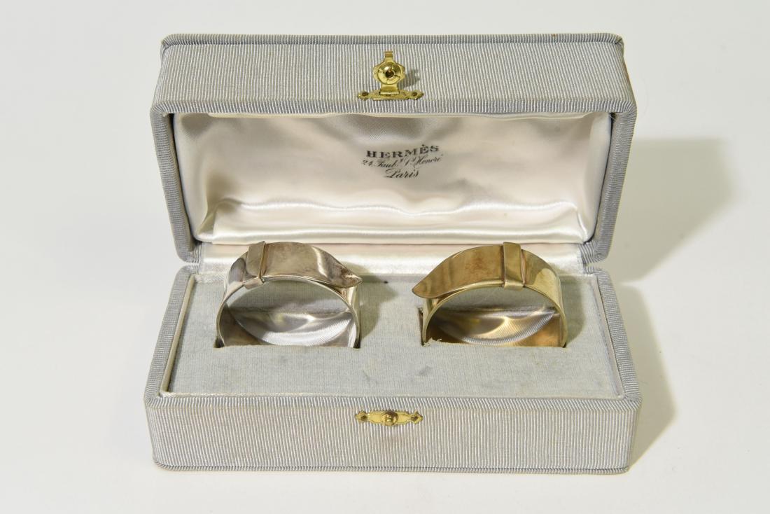 (2) STERLING SILVER HERMES NAPKIN RINGS (1 of 5)