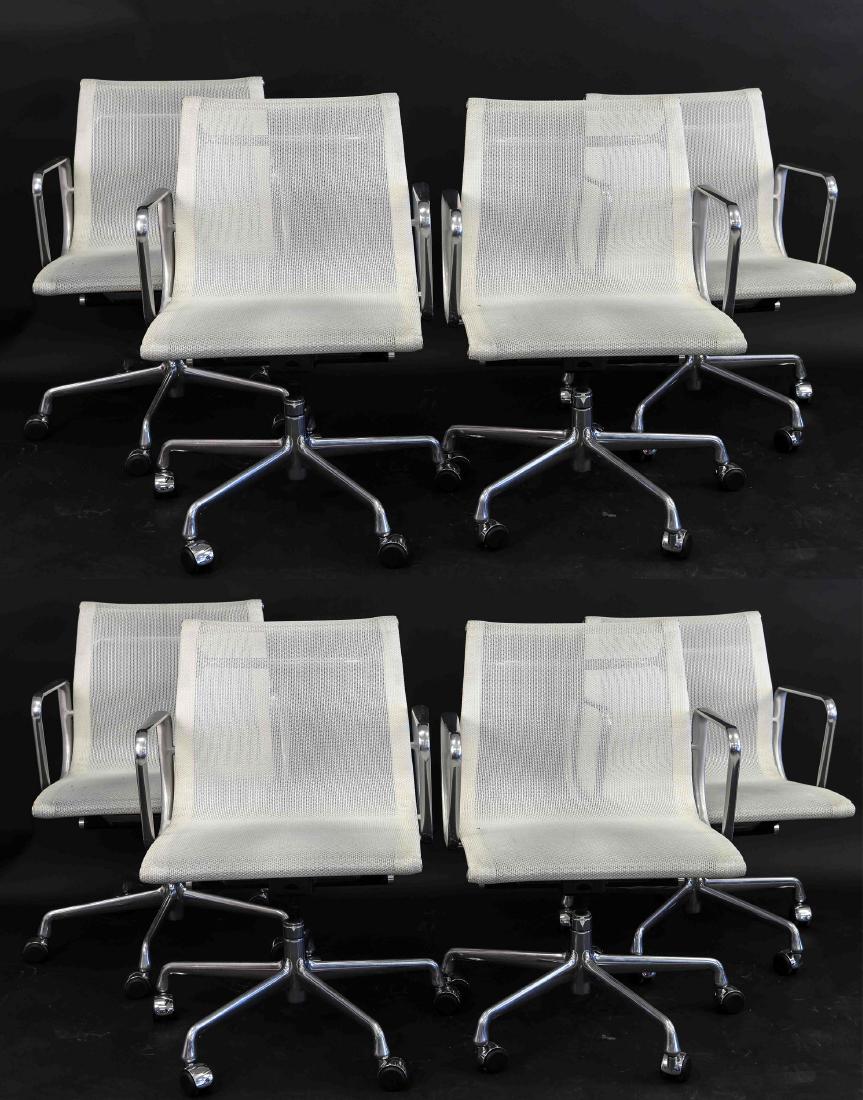 (8) MESH EAMES ALUMINUM GROUP ARM CHAIRS (1 of 9)