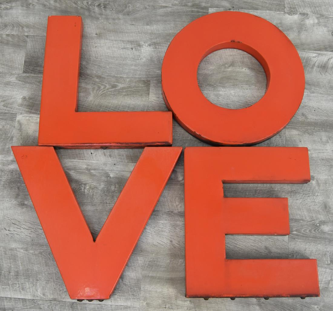 VINTAGE ENAMEL STEEL LOVE SIGN LETTERS (1 of 6)