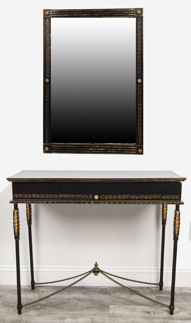 IRON AND BRONZE CONSOLE AND MIRROR (1 of 11)