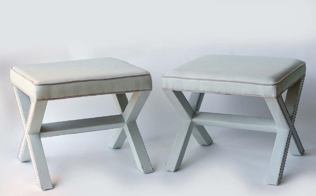 PAIR OF BILLY BALDWIN STYLE X BENCHES (1 of 9)