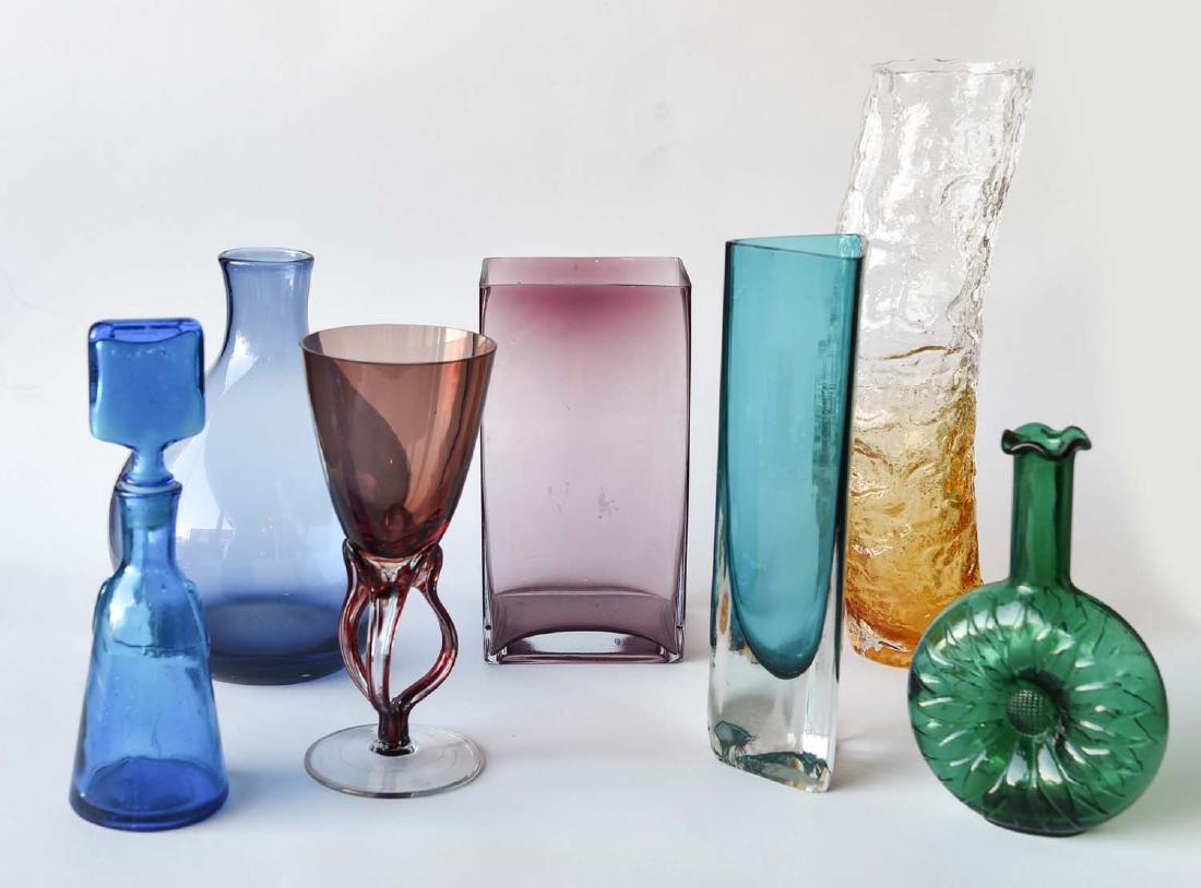MID CENTURY COLORED GLASS GROUPING (1 of 11)