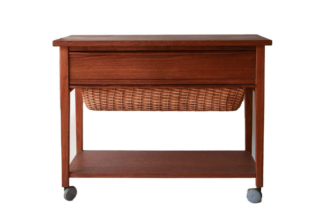 MID CENTURY DANISH TEAK SEWING TABLE (1 of 11)