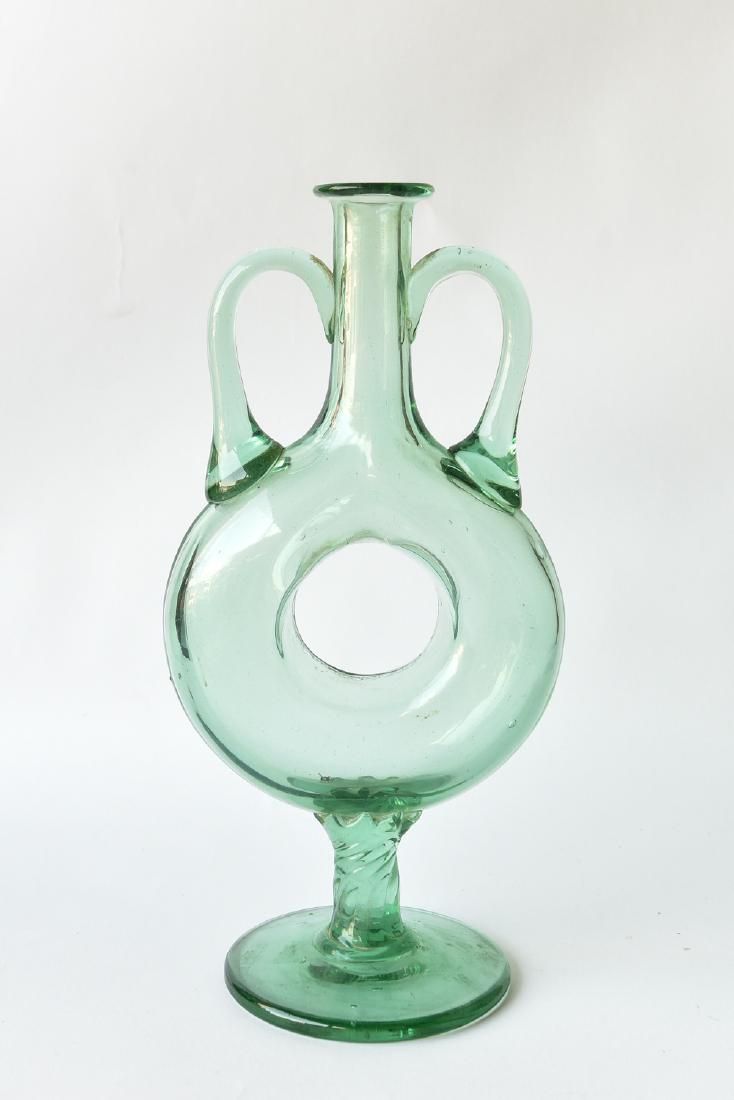DOUBLE HANDLE HAND BLOWN GLASS VESSEL (1 of 8)