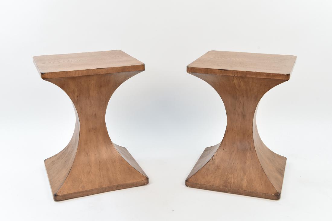 PAIR OF MID CENTURY HOURGLASS FORM WOOD TABLES (1 of 11)