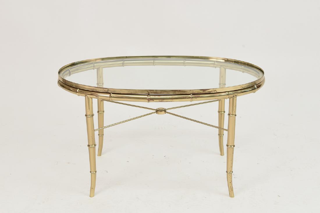 MASTERCRAFT BRASS & GLASS BAMBOO COFFEE TABLE (1 of 8)