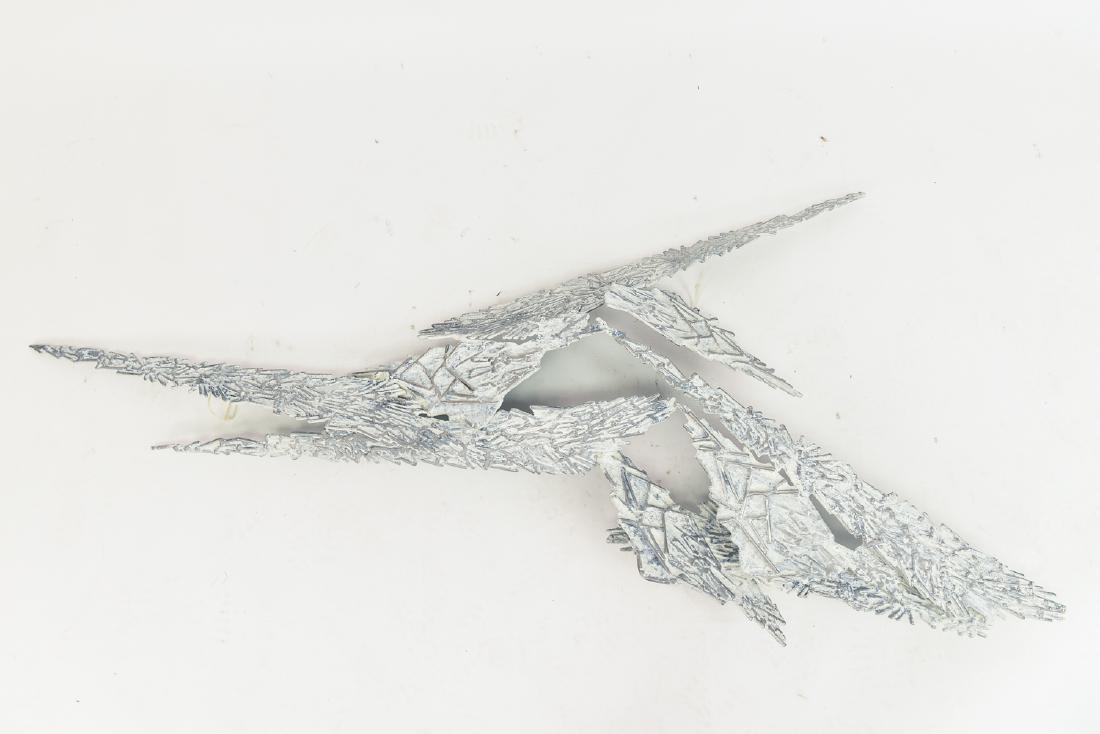 BRUTALIST ALUMINUM WALL SCULPTURE: Unsigned Dimensions: H 68" x W 31" x D 6.5" Condition: No issues to note.