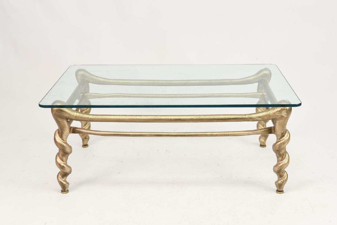 GAROUSTE & BONETTI STYLE GILT METAL COFFEE TABLE (1 of 9)