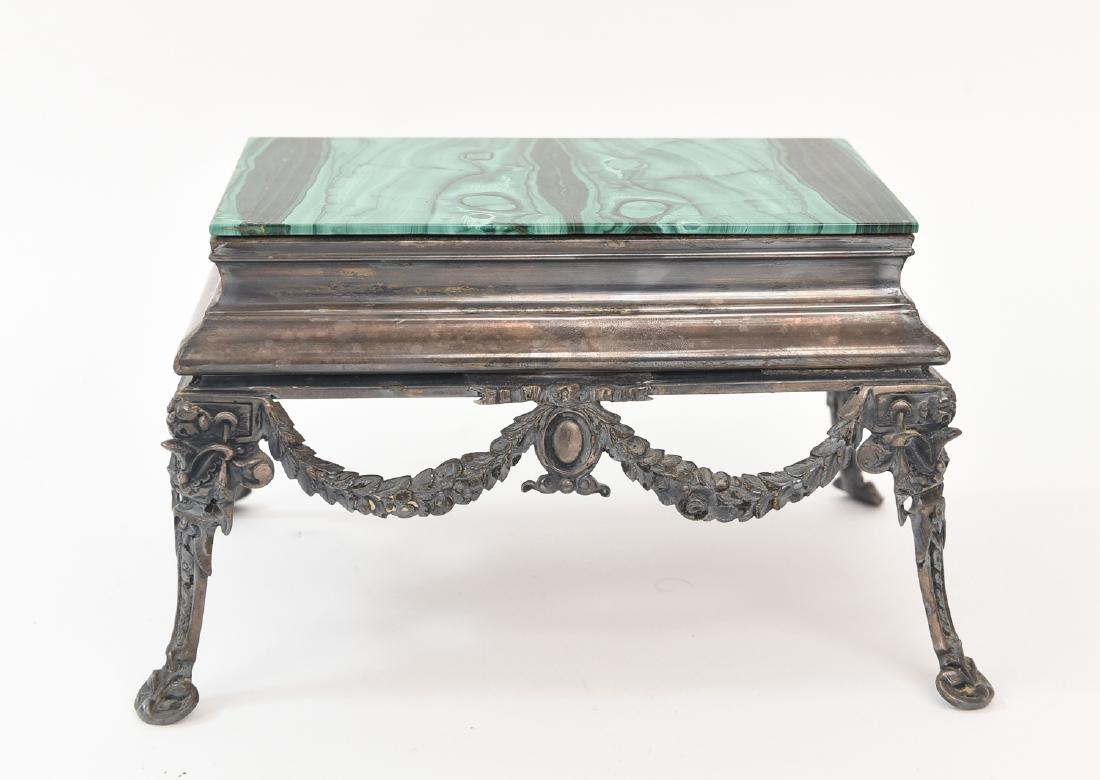 CONTINENAL MALACHITE, SILVER MINIATURE TABLE STAND (1 of 6)