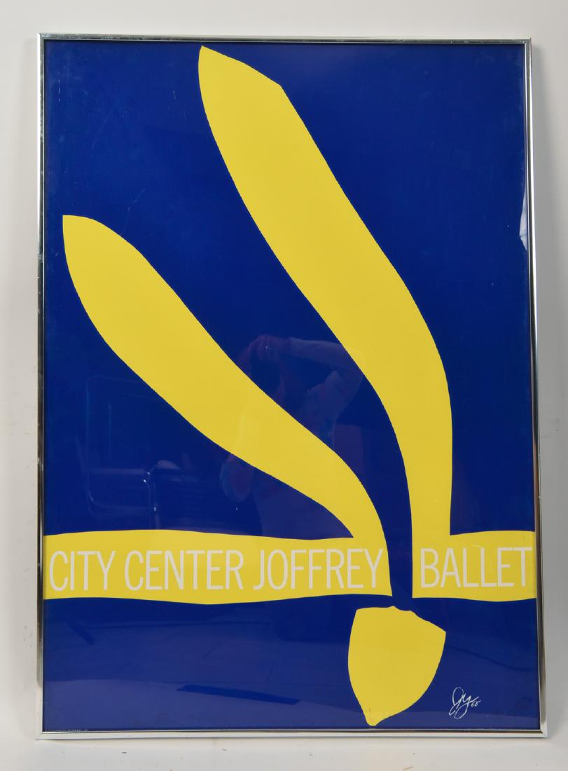 1968 JACK YOUNGERMAN CITY CENTER JOFFREY BALLET: Color off-set print, signed in the plate lower right. Dimensions (Frame) H 35" x W 25" Condition: No issue to note.