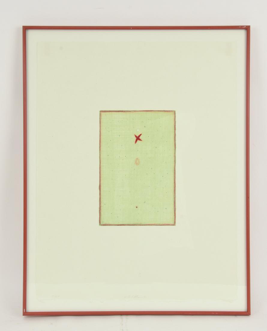 DAVID SHAPIRO (AMERICAN 1944-2014): Abstract colors 1994, lithograph on paper, edition 122/ 275, signed and date. Dimensions: (Frame) H 27" x W 21.5", (Paper H 24.5" x W19" Condition: No issues to note.