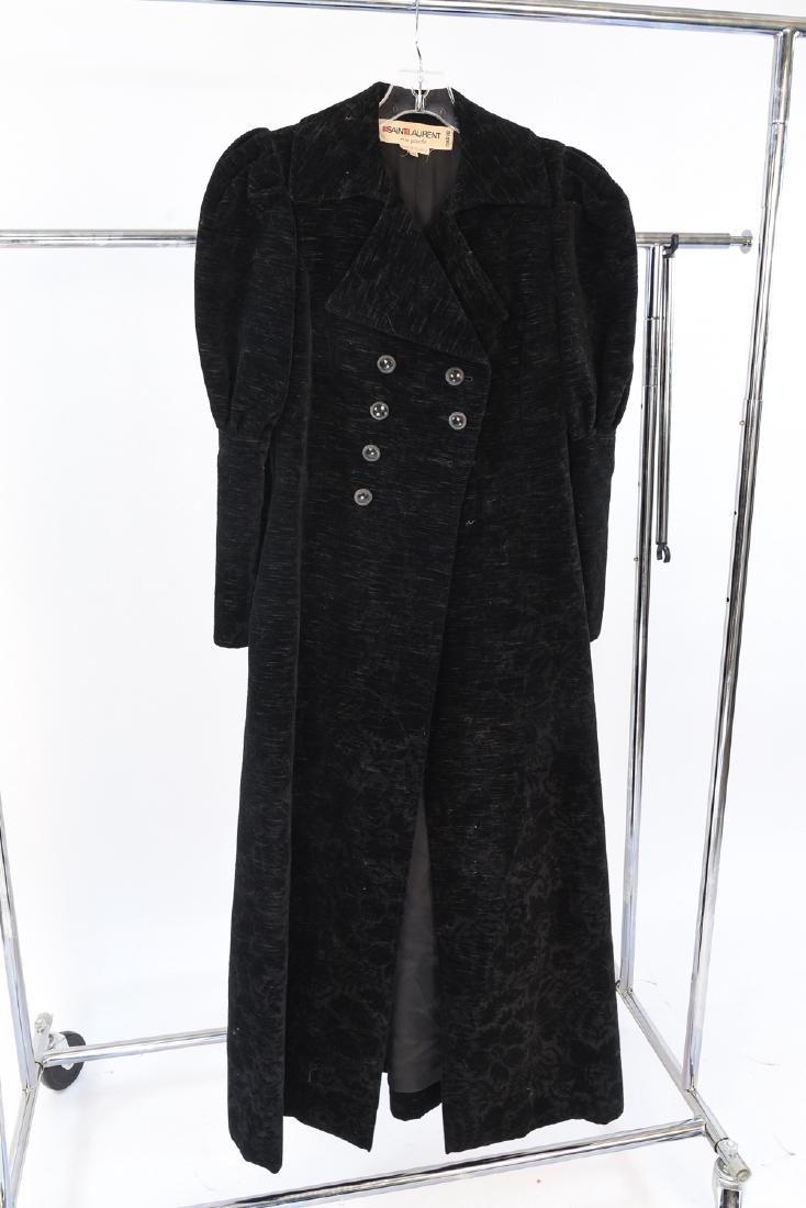 VINTAGE YVES SAINT LAURENT BLACK FULL LENGTH COAT (1 of 7)
