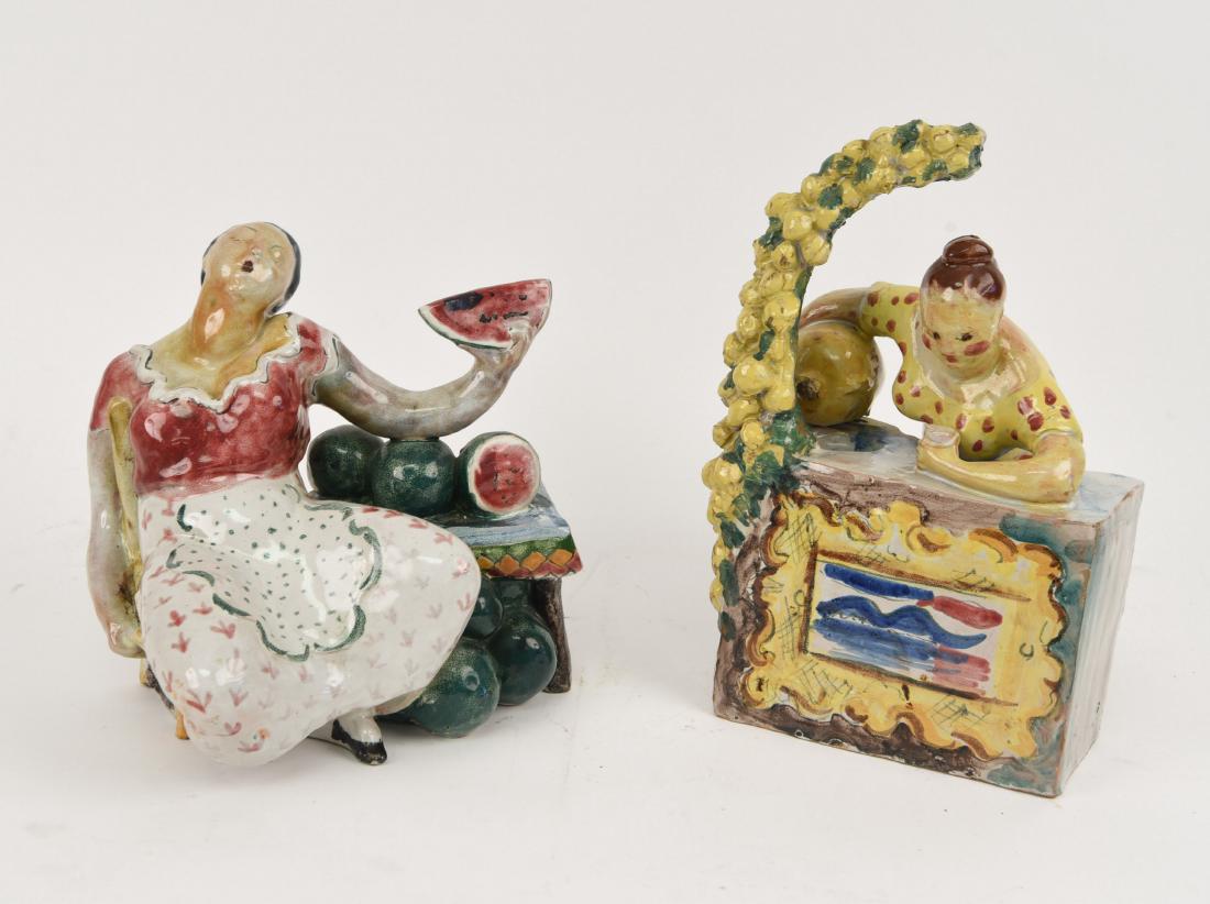 (2) MID-CENTURY ITALIAN CERAMIC FAIENCE WOMEN (1 of 10)