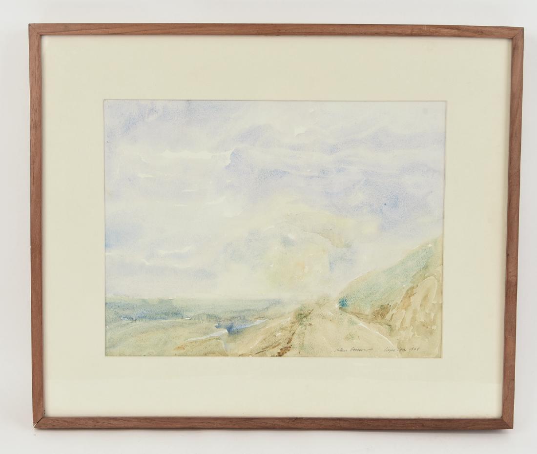 ALAN GUSSOW "CAPE COD" 1968: Watercolor on paper. Signed. Dimensions: (Frame) H 18.25" x W 22", (Sight) H 11.75" x W 15" Condition: Not examined out of frame, label on back.