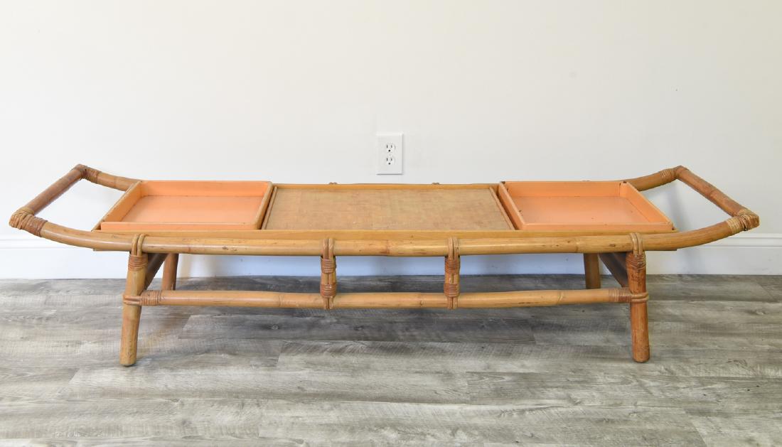 MID-CENTURY RATTAN / BAMBOO COCKTAIL TABLE (1 of 11)