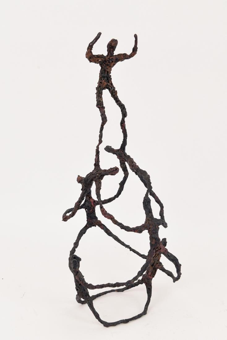 BRUTALIST COPPER ACROBAT SCULPTURE (1 of 8)