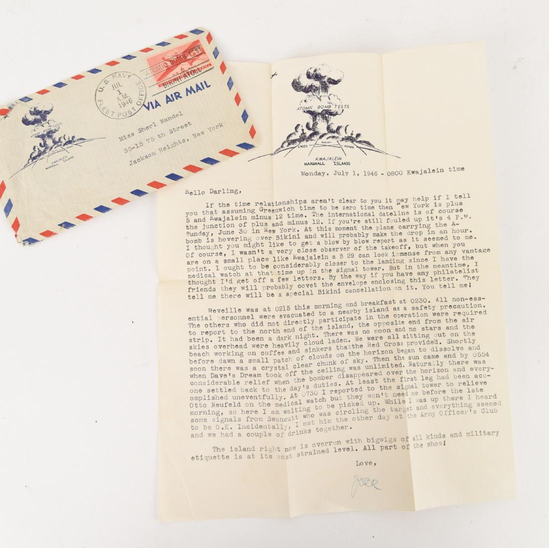 ATOMIC BOMB BIKINI ATOLL ISLANDS LETTER (1 of 9)