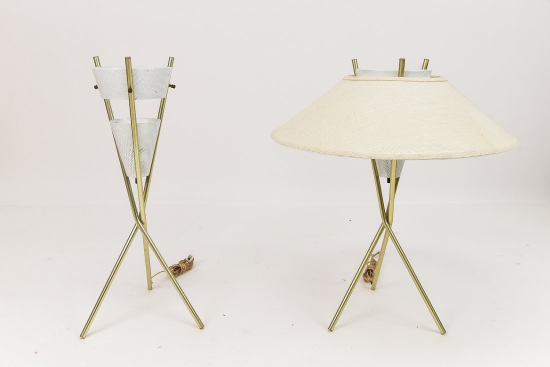 PAIR OF GERALD THURSTON 3 ARM LAMPS (1 of 9)
