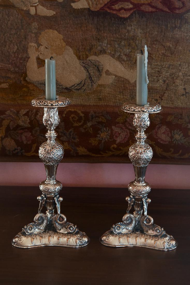 SILVERPLATE DOLPHIN CANDLESTICKS (1 of 8)