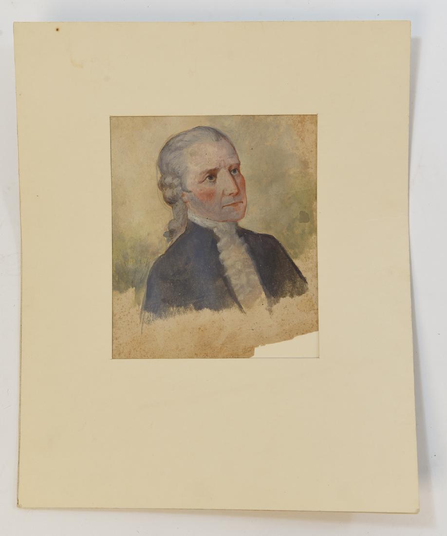 C.1791 PORTRAIT OF GEORGE WASHINGTON WATERCOLOR (1 of 7)