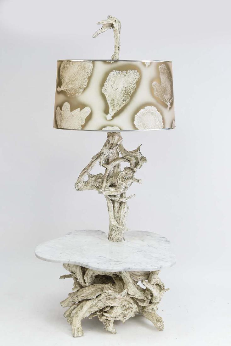 CYPRUS WOOD FORM & MARBLE LAMP TABLE (1 of 12)