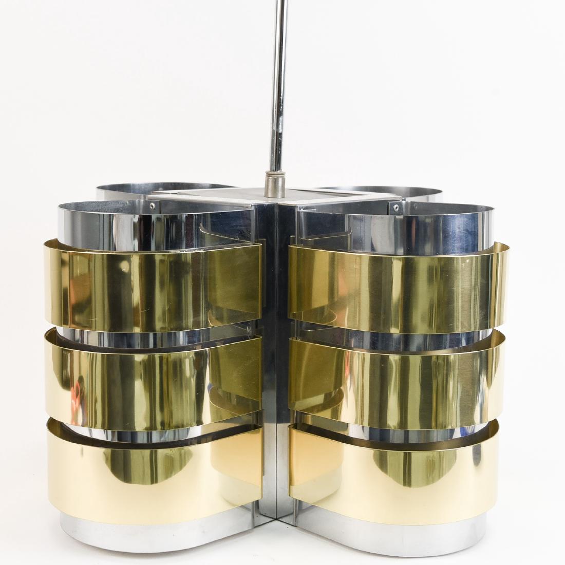 PAUL EVANS STYLE BRASS AND CHROME CHANDELIER (1 of 9)