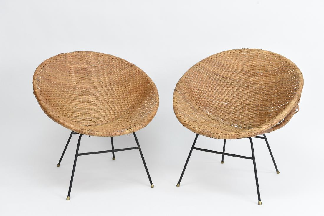 VINTAGE RATTAN SCOOP CHAIRS MANNER OF SALTERINI (1 of 9)