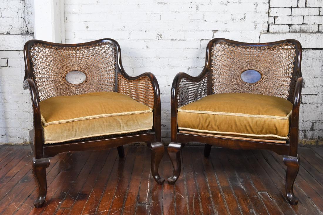 ART DECO BIRCH & CANED CHAIRS 1930'S (1 of 12)