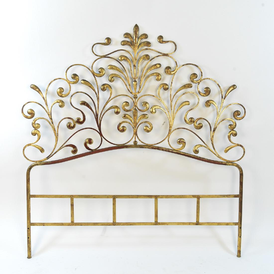 MID-CENTURY ITALIAN GILT METAL HEADBOARD (1 of 9)