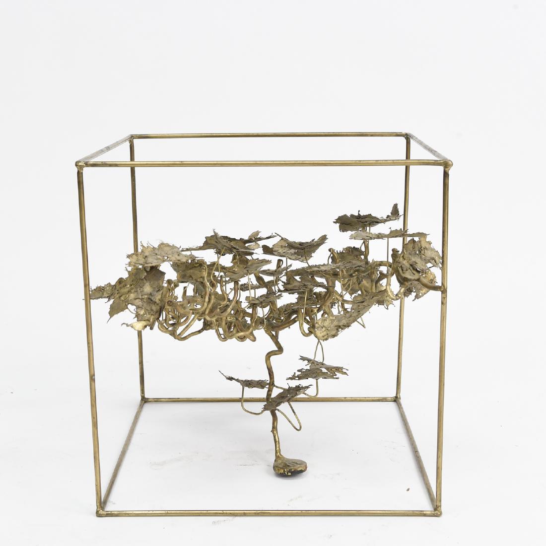 BRUTALIST BRASS FLOATING TREE SCULPTURE TABLE (1 of 9)
