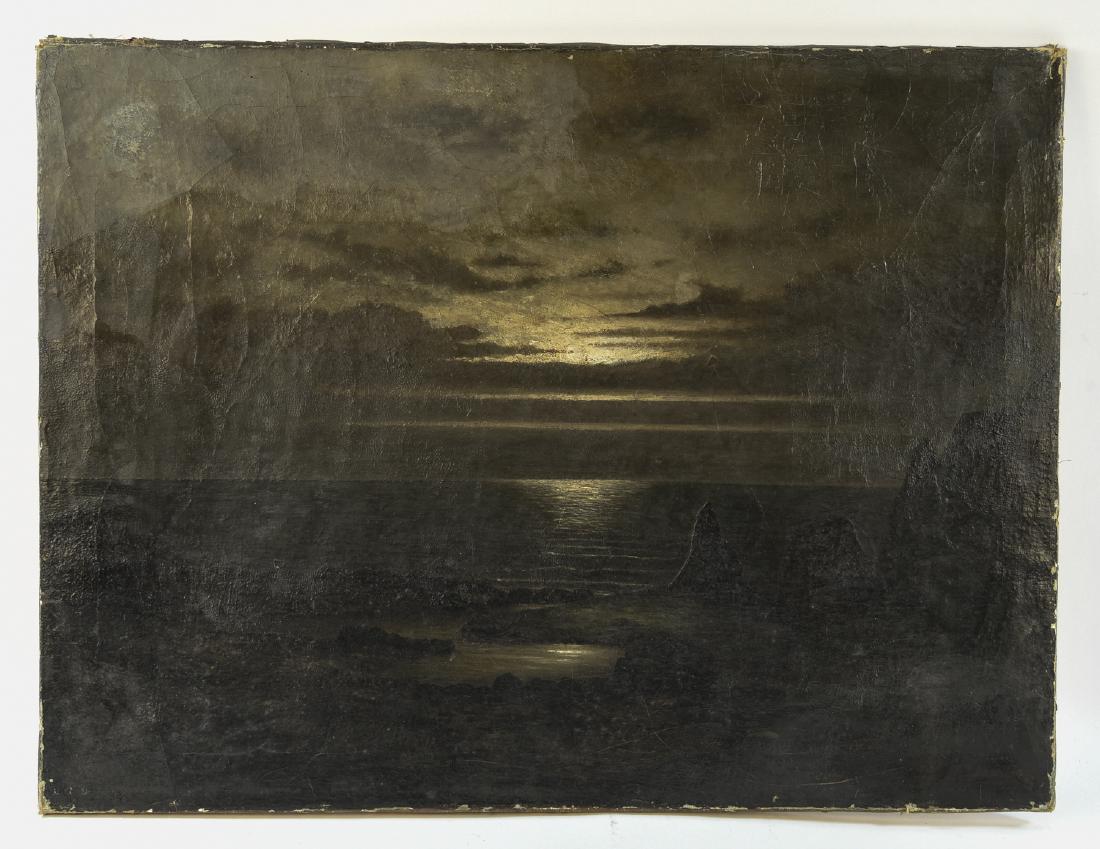 19TH C. MOONLIGHT SEA SCAPE O/C (1 of 10)