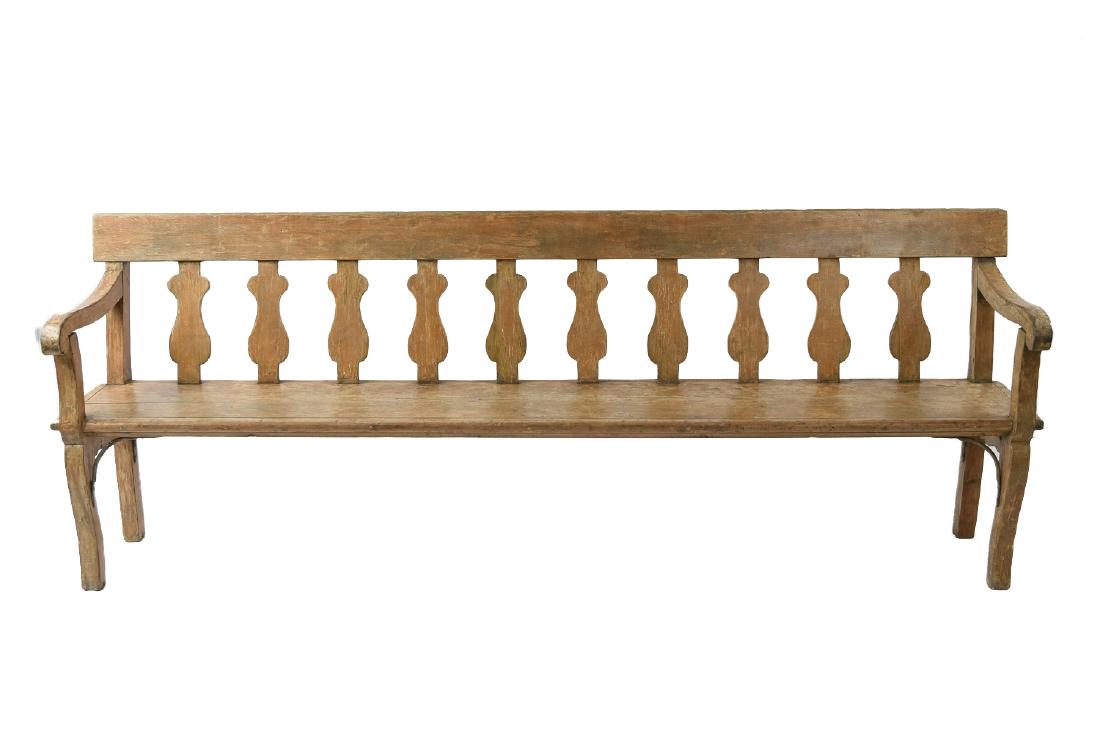 SWEDISH STYLE LONG WOODEN COUNTRY BENCH (1 of 9)