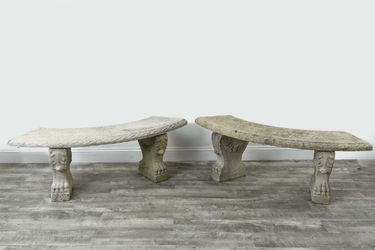 Pair Of Curved Cement Garden Benches Jan 20 2018 Westport