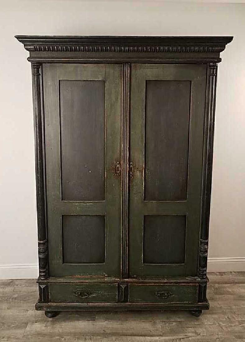 PAINTED PINE ARMOIRE CABINET (1 of 10)