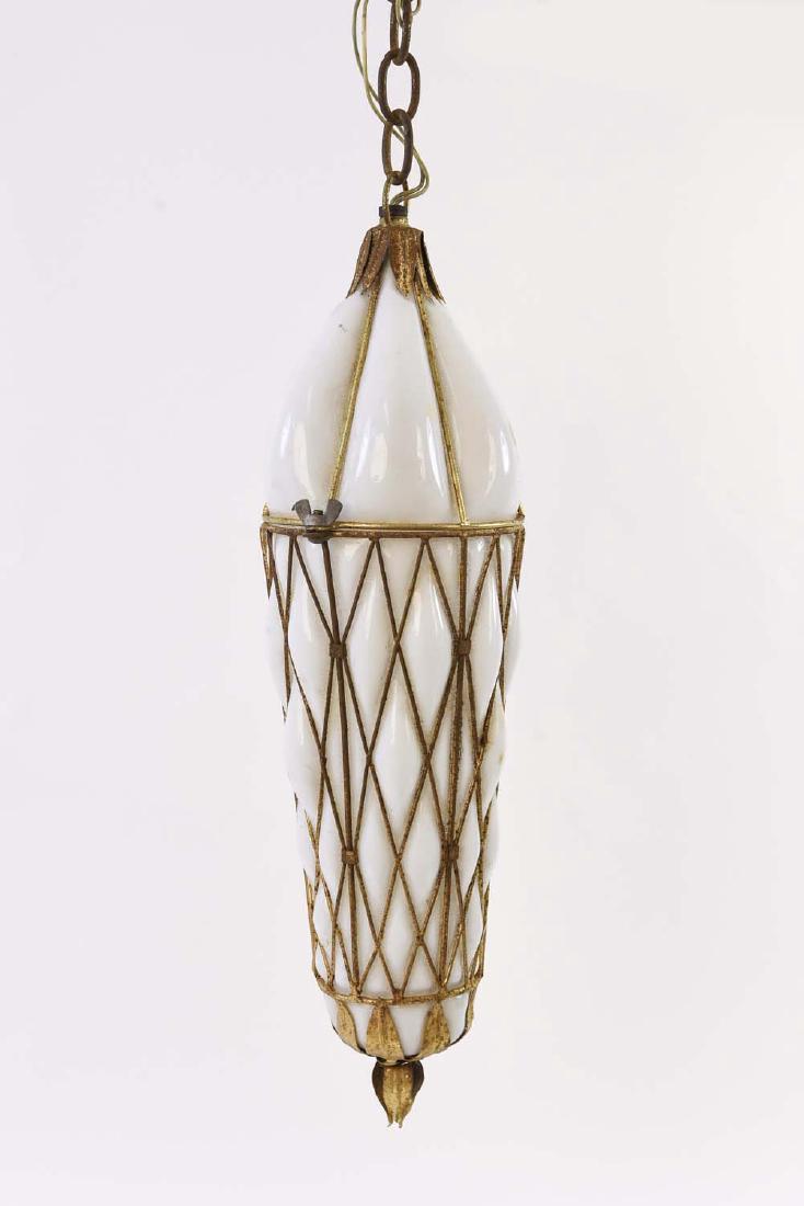 SEGUSO ITALIAN GLASS & METAL HANGING PENDANT LAMP (1 of 8)