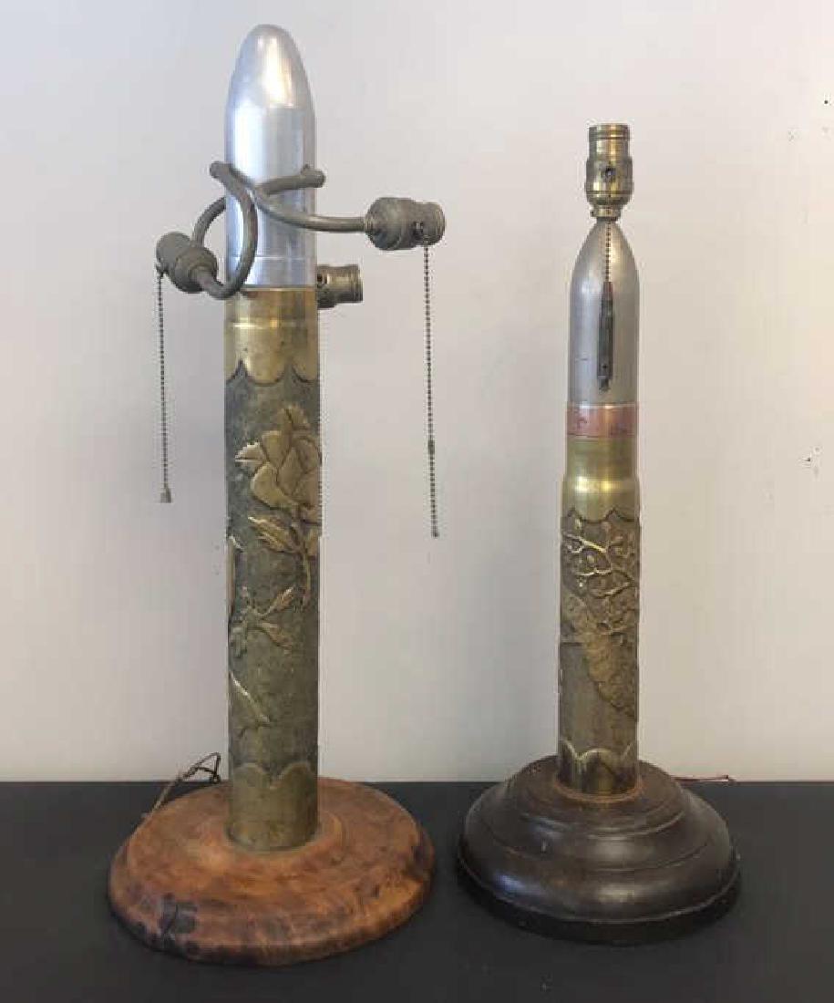 (2) TRENCH ART SHELL LAMPS (1 of 9)