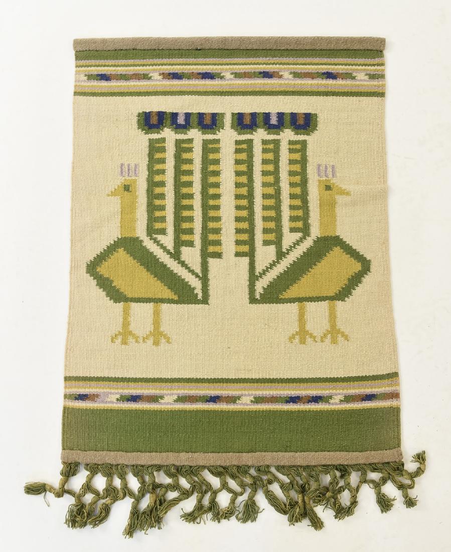 DANISH KILIM WALL HANGING TAPESTRY: Dimensions: L 35" x W 22" Condition: Very light signs of use.
