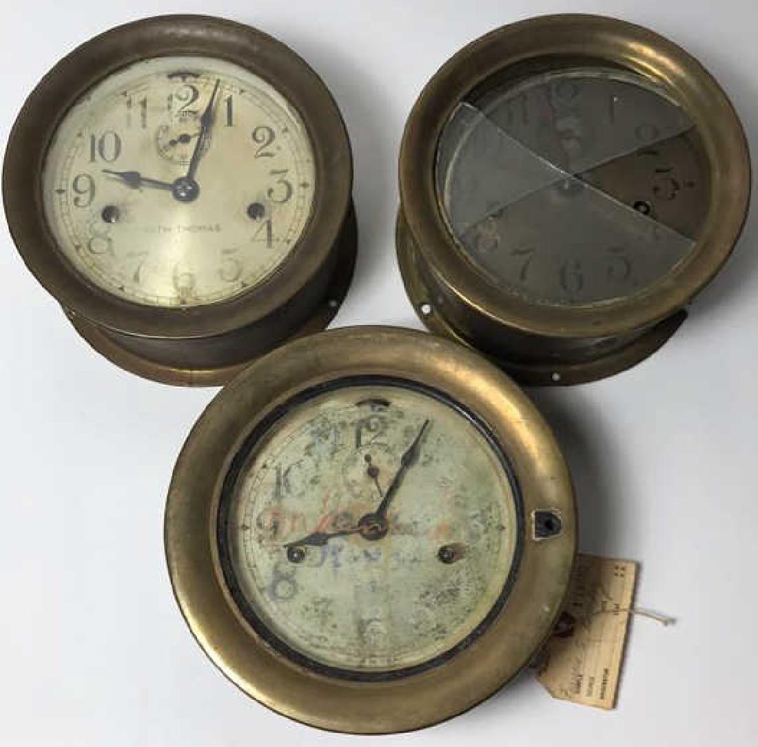 (3) SETH THOMAS SHIPS DECK CLOCKS (1 of 7)