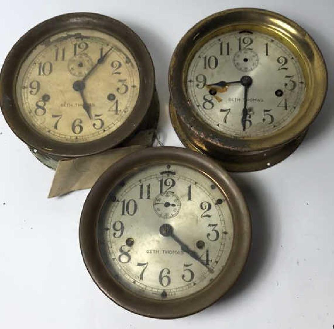 (3) SETH THOMAS SHIPS DECK CLOCKS (1 of 9)