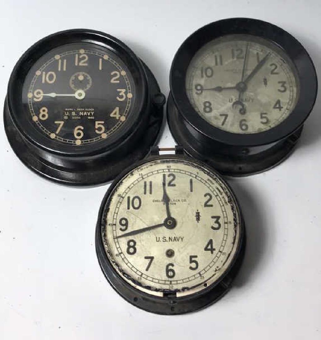 (3) WWII US NAVY SHIPS DECK CLOCKS (1 of 6)