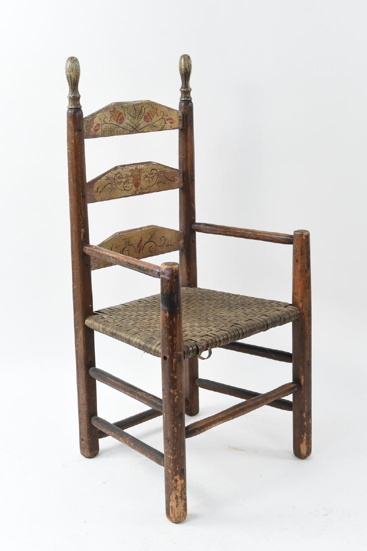 PAINT DECORATED LADDER BACK CHAIR (1 of 8)