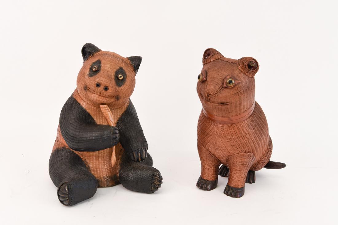 VINTAGE CHINESE PANDA & CAT CERAMIC COOKIE JARS (1 of 9)