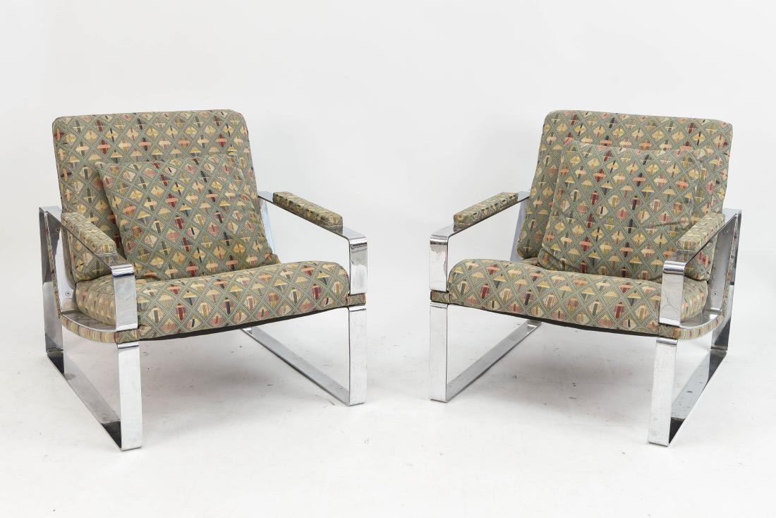 PAIR OF MILO BAUGHMAN STYLE LOUNGE CHAIRS (1 of 7)
