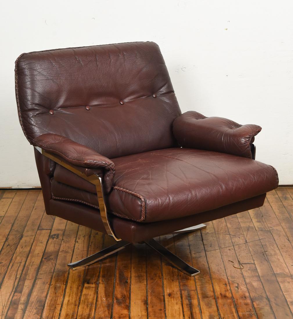 ARNE NORELL FOR VATNE MOBLER LEATHER LOUNGE CHAIR (1 of 11)